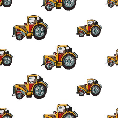 elle çizilmiş Traktörler desen 