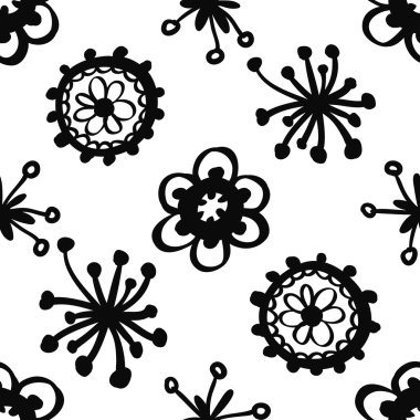 El çizimi çiçek deseni