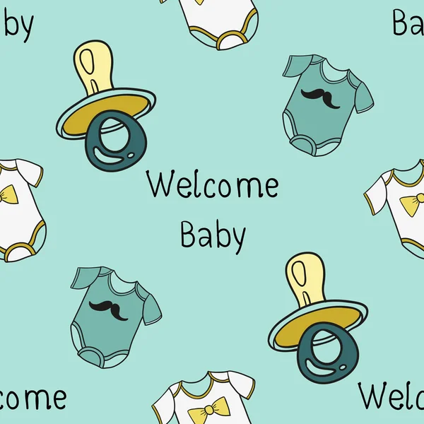 Tarjeta de anuncio de bienvenida bebé — Vector de stock