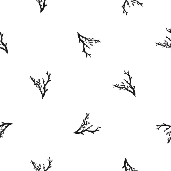 Sömlös twig mönster — Stock vektor