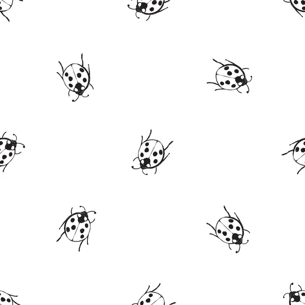 Coccinelles modèle sans couture — Image vectorielle