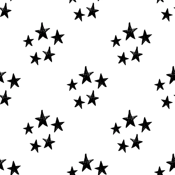 Patrón de estrellas dibujado a mano — Vector de stock