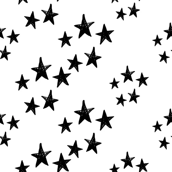 Patrón de estrellas dibujado a mano — Vector de stock