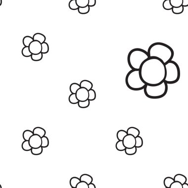 El çizimi çiçek deseni