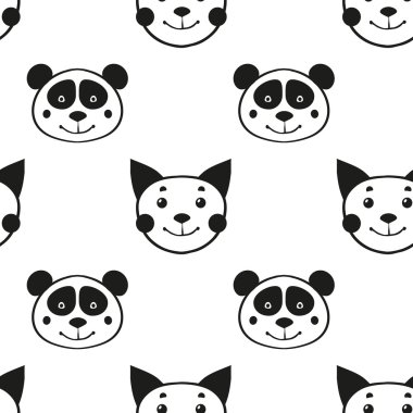 Kedi ve Panda deseni