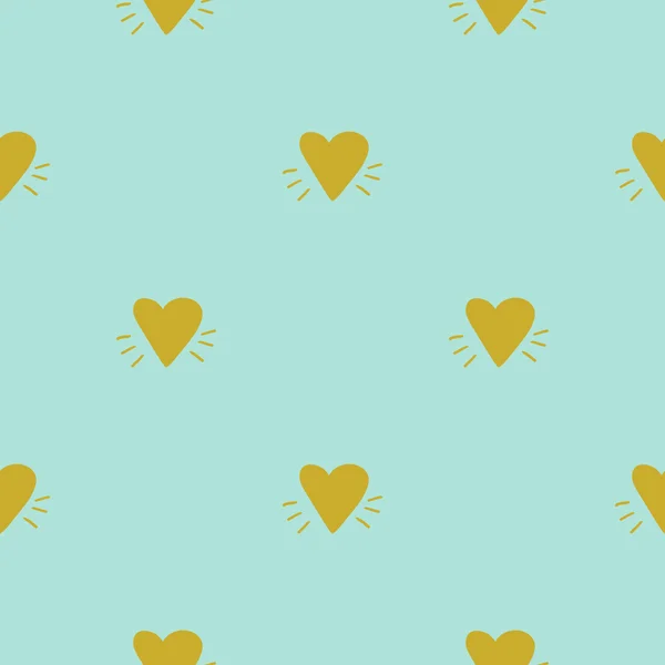 Schattige cartoon geel hart patroon — Stockvector