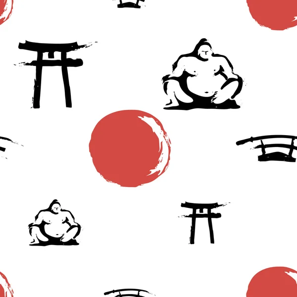 Japan sumo background — Stock Vector