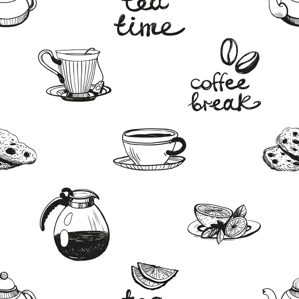 Tea time or coffee break background — Stock Vector