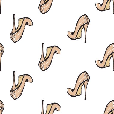 bej topuklu ayakkabılarla paterni