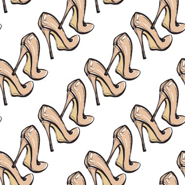 bej topuklu ayakkabılarla paterni