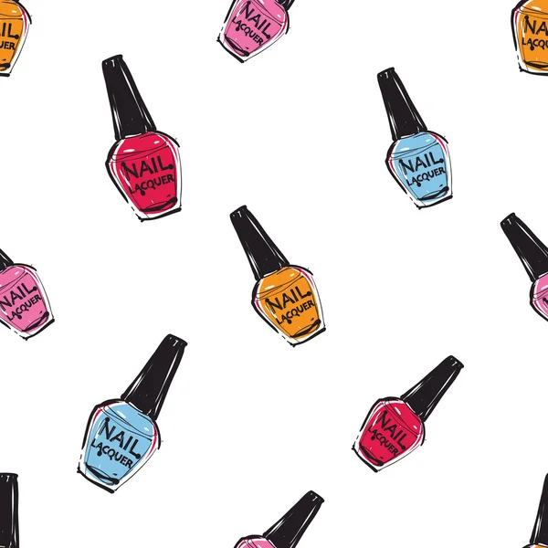 Patrón de esmaltes de uñas de colores — Vector de stock