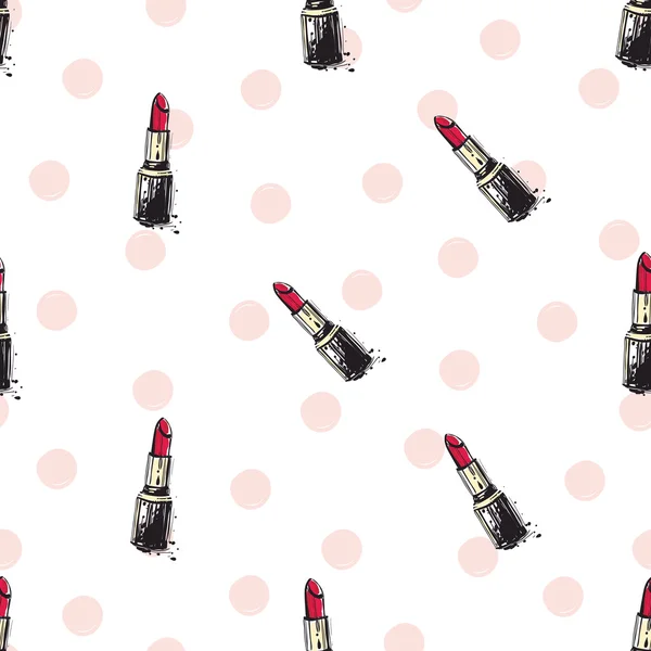 Fashion red lipsticks pattern — Stock Vector