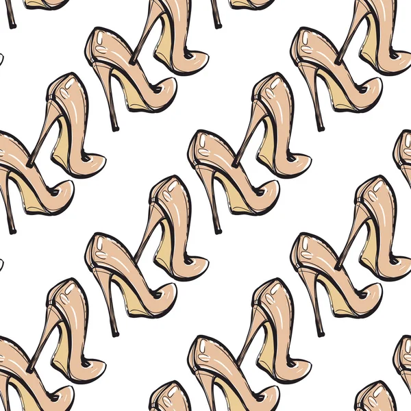 Modèle de chaussures beige sur talons — Image vectorielle