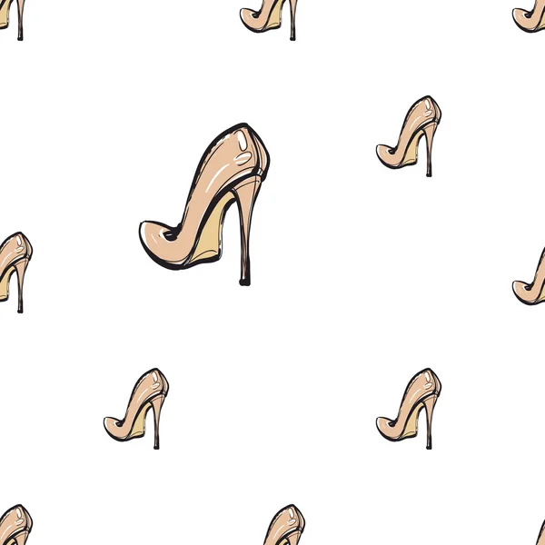 Modèle de chaussures beige sur talons — Image vectorielle