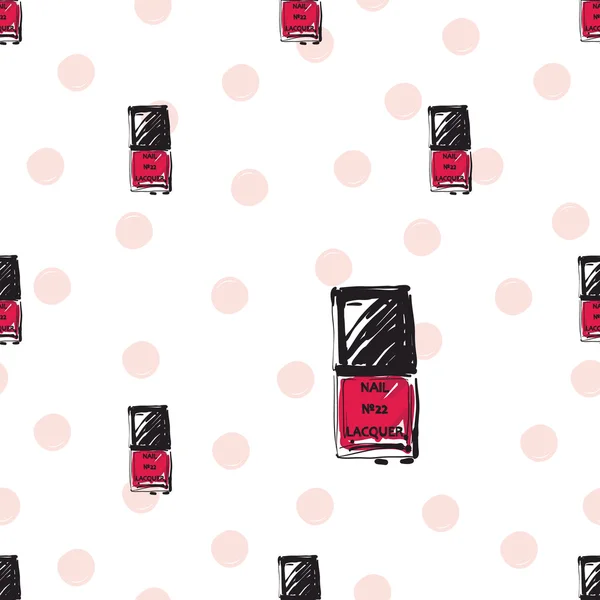 Mode naadloze patroon van roze nagel poetsmiddelen — Stockvector
