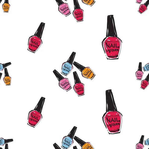 Patrón de esmaltes de uñas de colores — Vector de stock