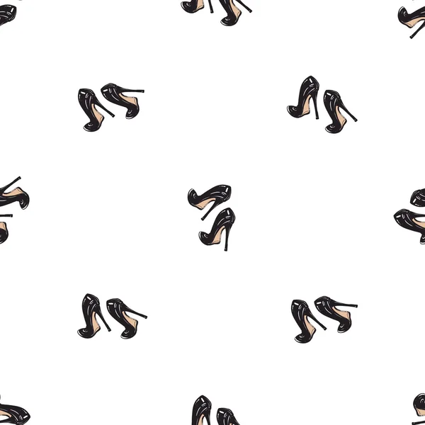 Vzorek černé boty na podpatcích — Stockový vektor