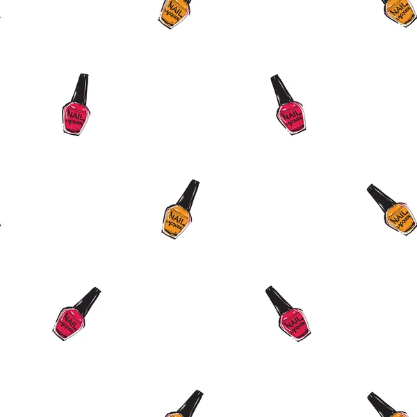 Patrón de esmaltes de uñas de colores — Vector de stock