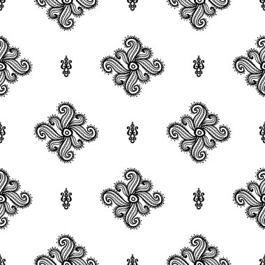 Elle çizilmiş paisley ve mehendi grafik