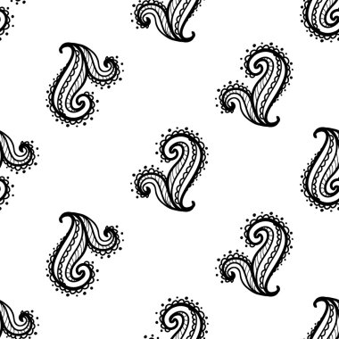 Elle çizilmiş paisley ve mehendi grafik