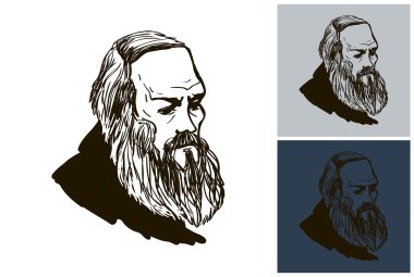 Fedor M. Dostoyevski çizim portre