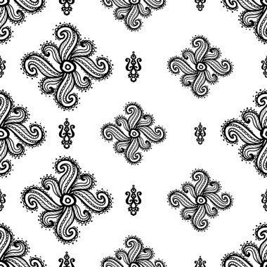 Elle çizilmiş paisley ve mehendi grafik