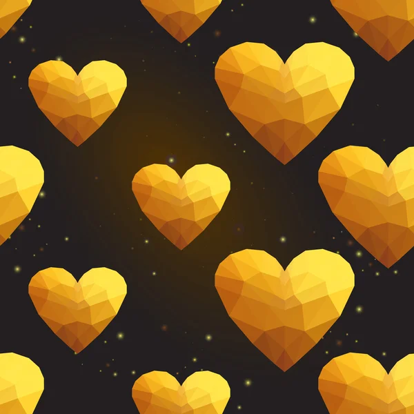 Muster goldener Herzen — Stockvektor
