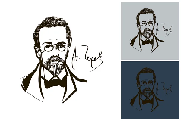 Retrato de Anton Chekhov — Vector de stock