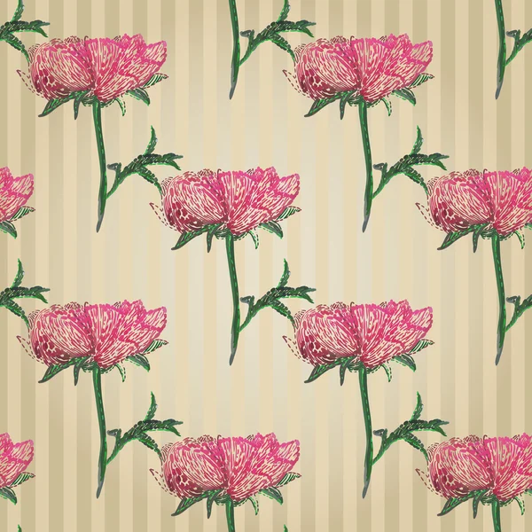 Pivoines sans couture fond — Image vectorielle