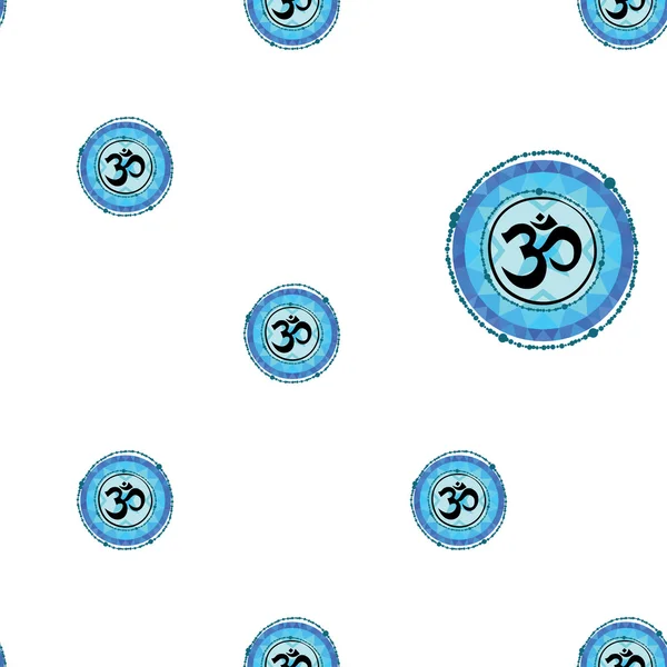 Símbolo indio tradicional om patrón — Vector de stock