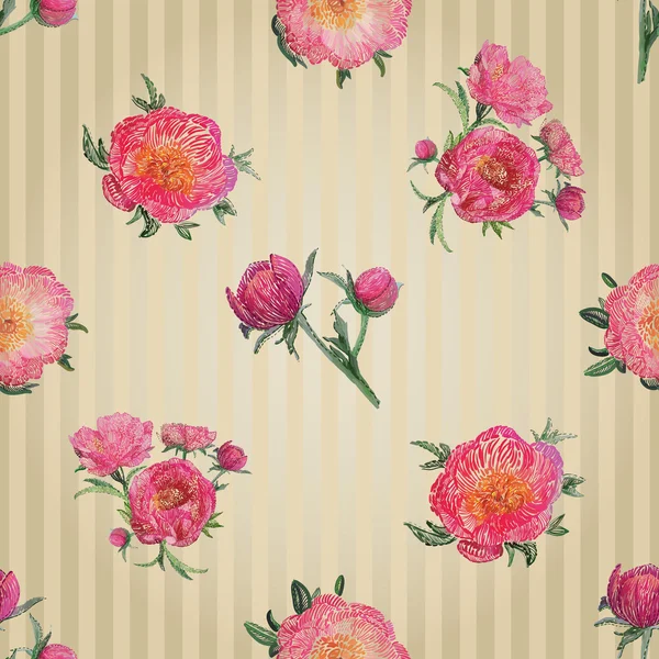 Pivoines sans couture fond — Image vectorielle