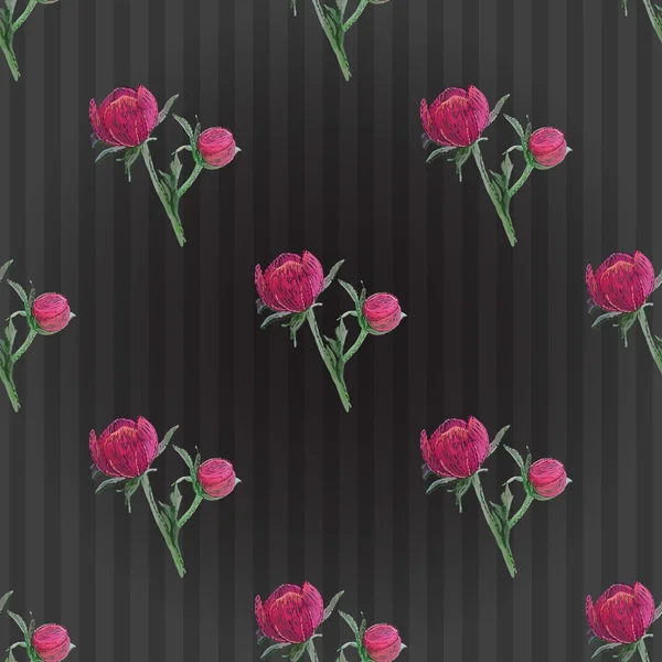 Peony flowes patroon — Stockvector