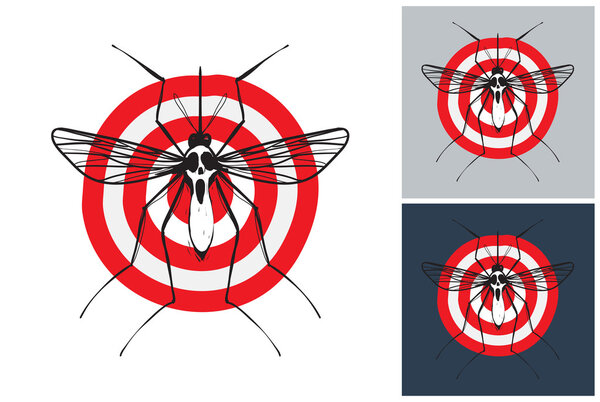 Symbolic target mosquito logo