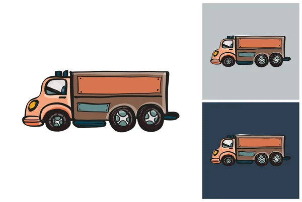 Vrachtwagen sketch in kinderen stijl — Stockvector