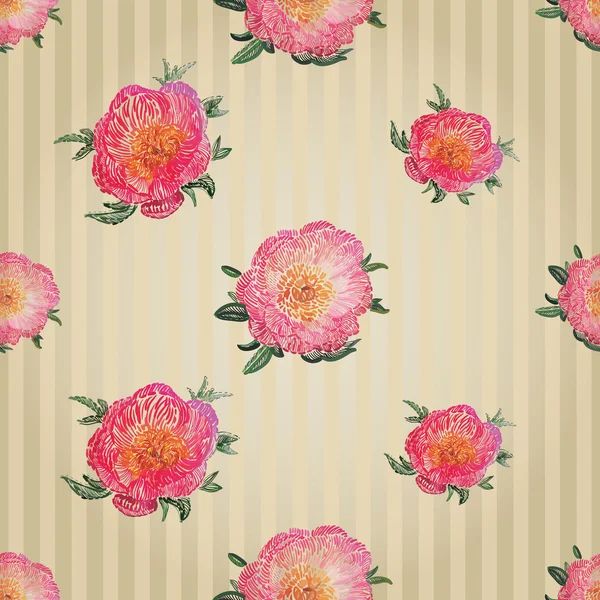 Pivoines sans couture fond — Image vectorielle