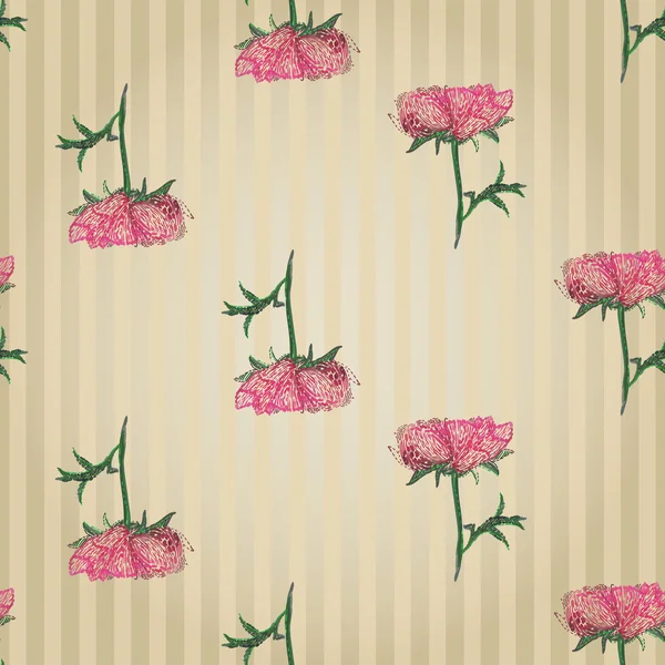 Pivoines sans couture fond — Image vectorielle