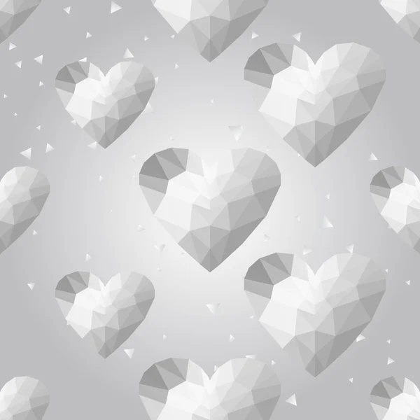 Zilveren hart patroon — Stockvector