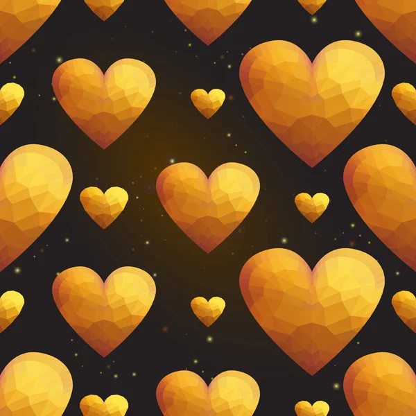 Muster goldener Herzen — Stockvektor
