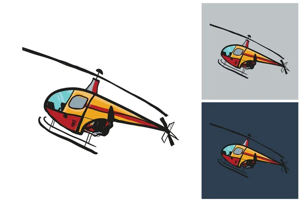 Szkic helikoptera w stylu dzieci — Wektor stockowy