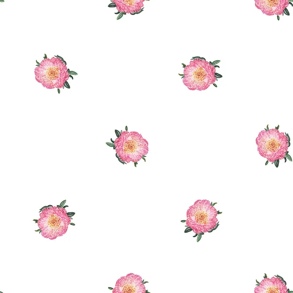 Peony flowes patroon — Stockvector