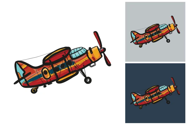 Doppeldecker-Sketch im Kinderstil — Stockvektor