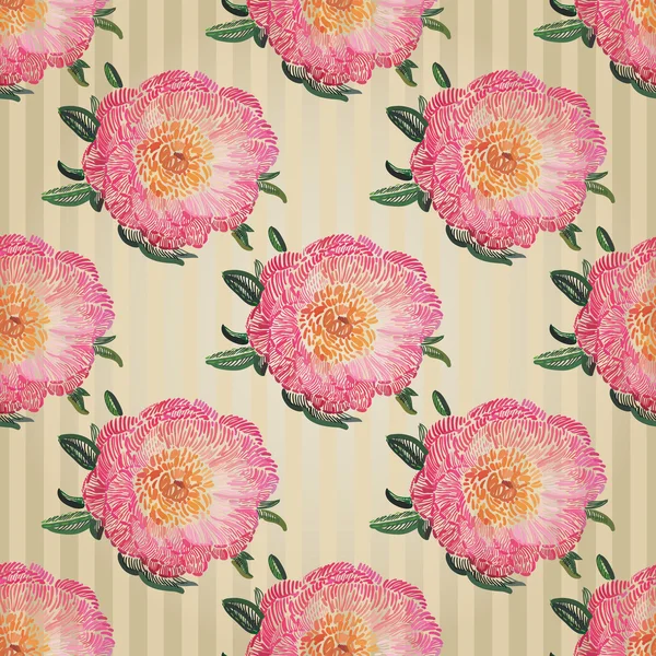 Pivoines sans couture fond — Image vectorielle