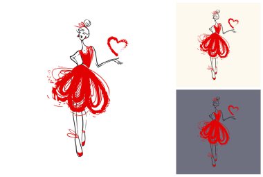 Kroki tarzı çizilmiş gelin el