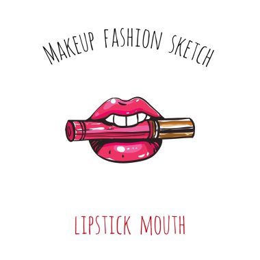 Makyaj moda kroki: ağızda ruj