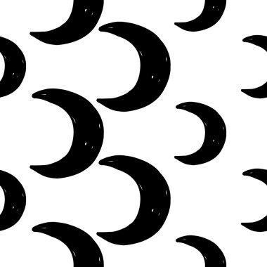 New moon ile el çizilmiş desen