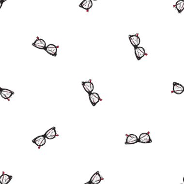 hipster gözlük kroki desen 