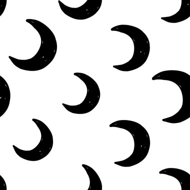 New moon ile el çizilmiş desen