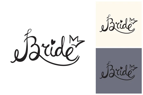 Hochzeit Hintergrund mit Braut Zeichen — Stockvektor