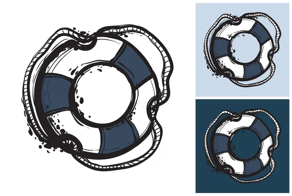 Rettungsring im Sketch-Stil — Stockvektor