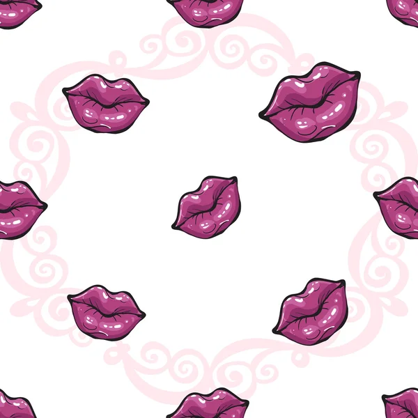 Lèvres brillantes et brillantes . — Image vectorielle
